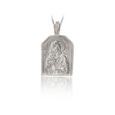 14K Solid Gold Virgin Mary Charm Necklace