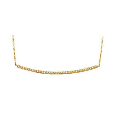 14K Solid Gold Water Line Necklace