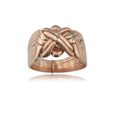 14K Solid Rose Gold 8 Band Puzzle Ring