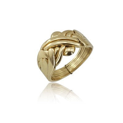 14K Solid Yellow Gold 6 Band Puzzle Ring