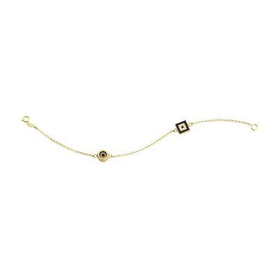 14K Solid Yellow Gold Turkish Evil Eye Bracelet