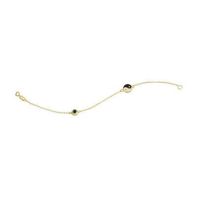 14K Solid Yellow Gold Turkish Evil Eye Bracelet