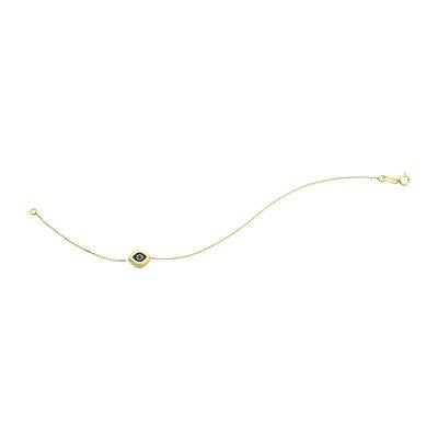 14K Solid Yellow Gold Turkish Evil Eye Bracelet