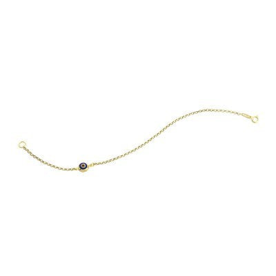 14K Solid Yellow Gold Turkish Evil Eye Bracelet