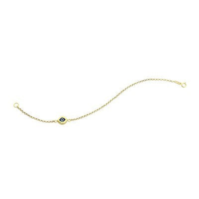 14K Solid Yellow Gold Turkish Evil Eye Bracelet