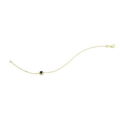 14K Solid Yellow Gold Turkish Evil Eye Bracelet