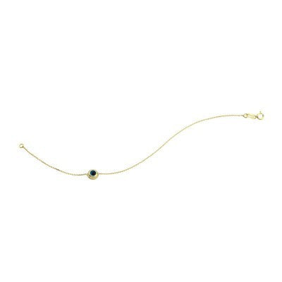 14K Solid Yellow Gold Turkish Evil Eye Bracelet