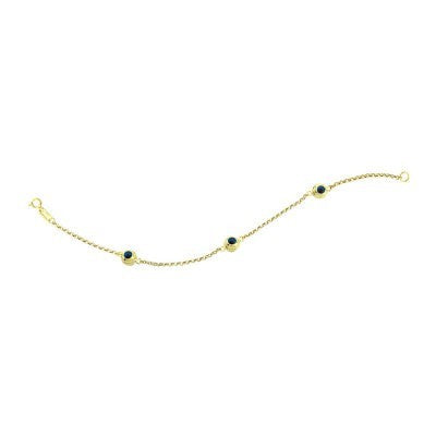 14K Solid Yellow Gold Turkish Evil Eye Bracelet