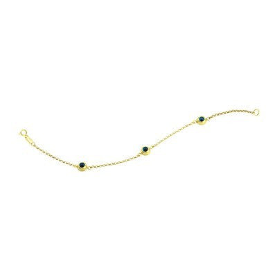 14K Solid Yellow Gold Turkish Evil Eye Bracelet