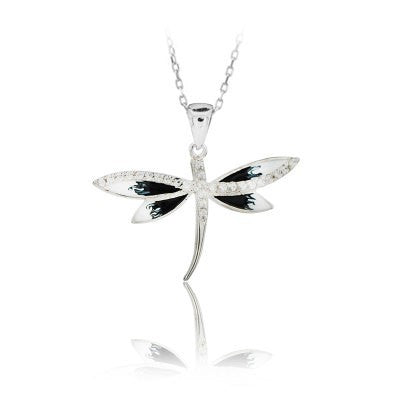 14K White Gold Butterfly Necklace