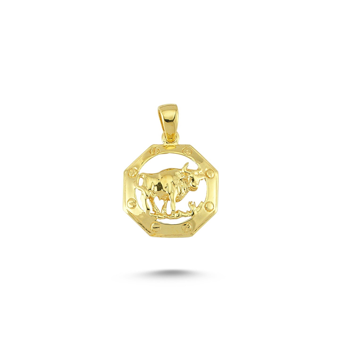 14K Gold Taurus Zodiac Charm Necklace