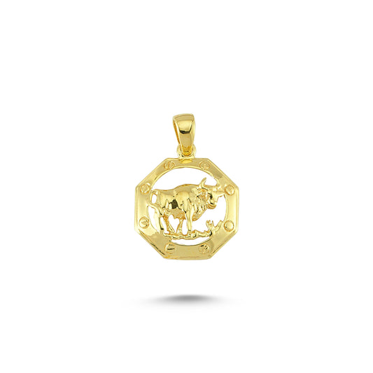 14K Gold Taurus Zodiac Charm Necklace