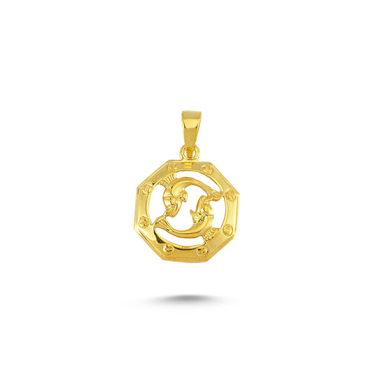 14K Gold Pisces Zodiac Charm Necklace