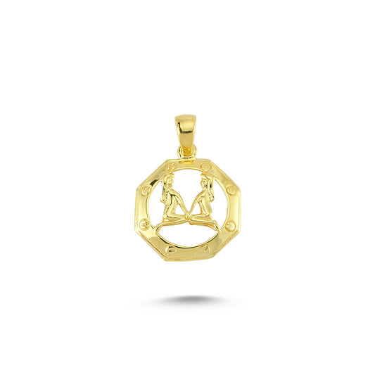 14K Gold Gemini Zodiac Charm Necklace