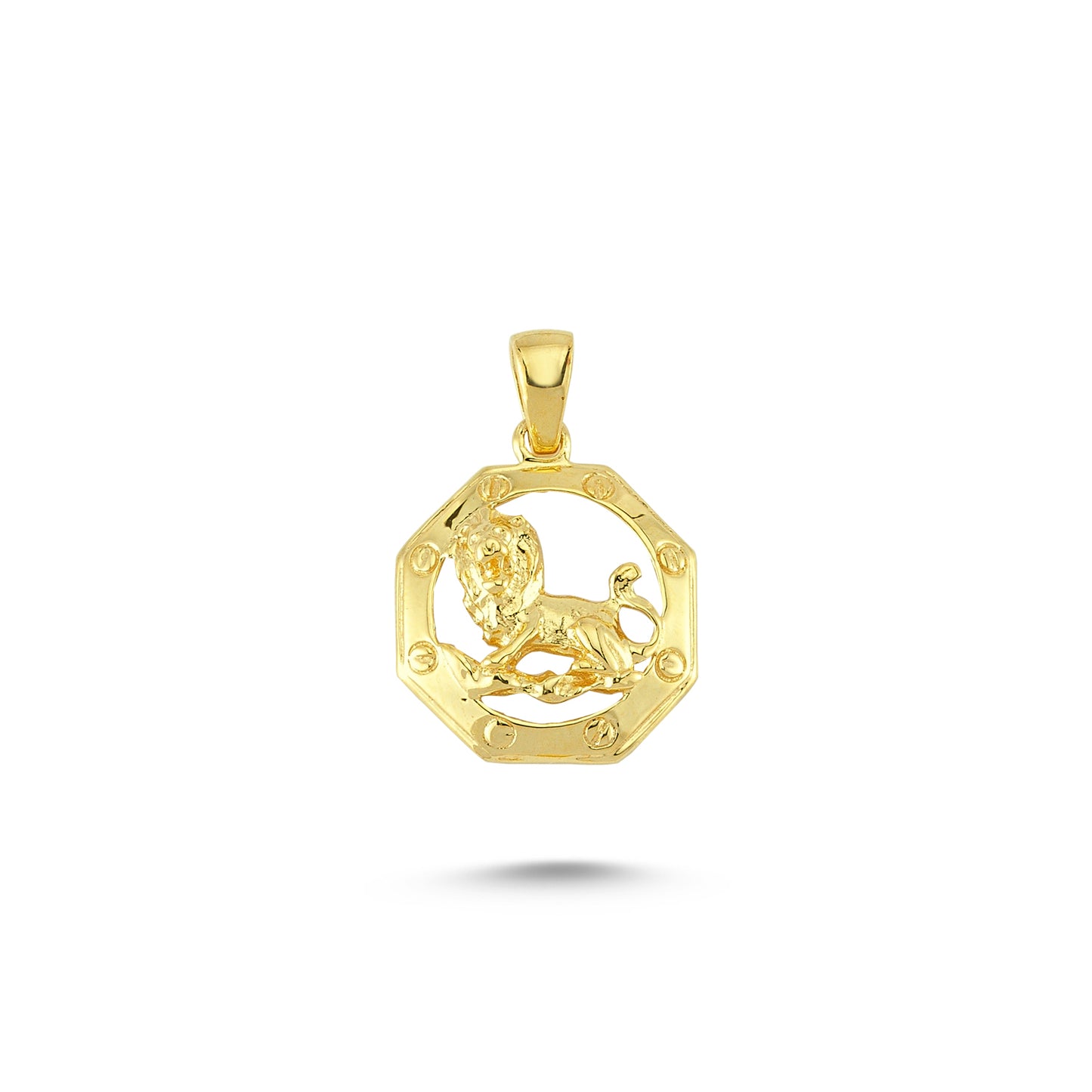 14K Gold Leo Zodiac Charm Necklace