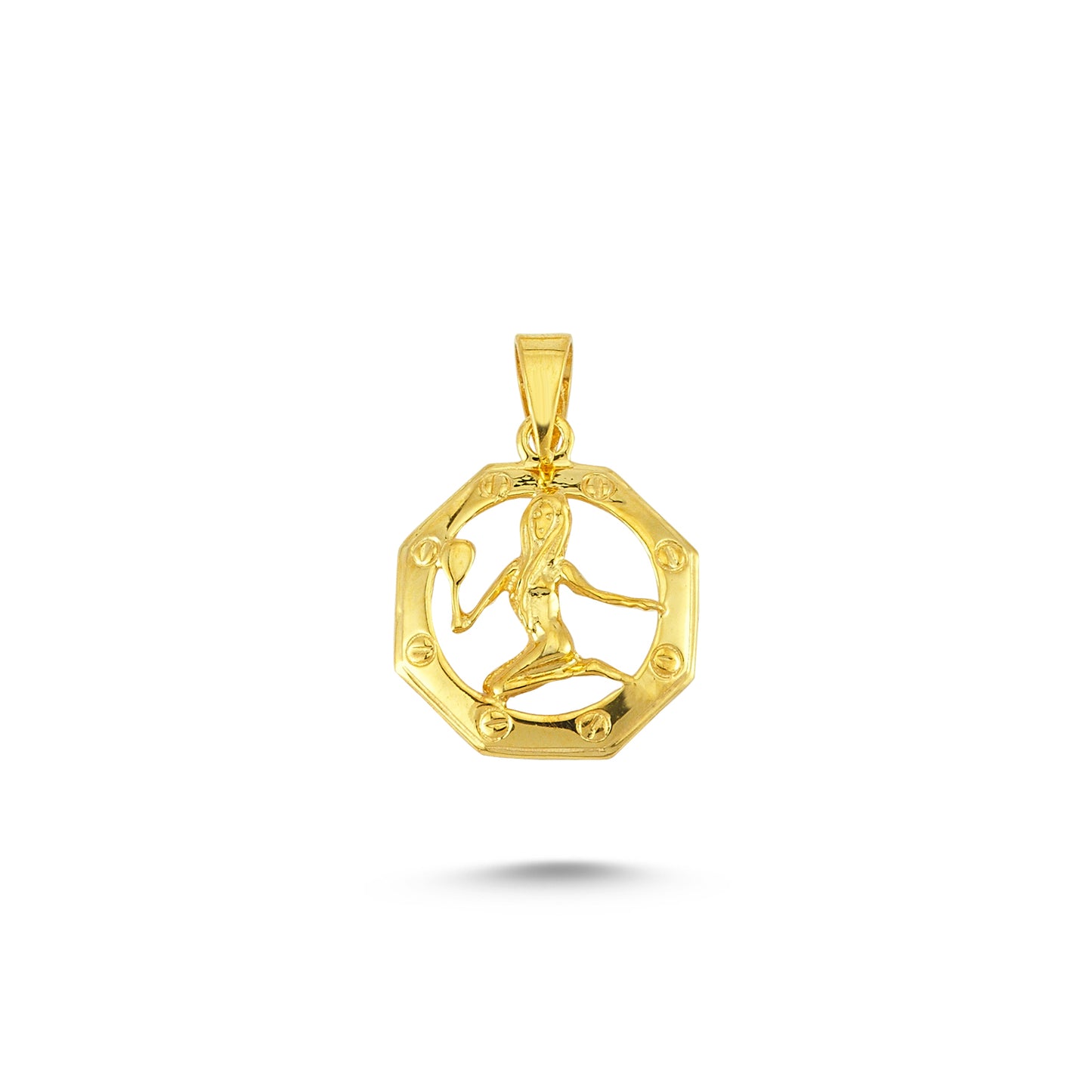 14K Gold Virgo Zodiac Charm Necklace