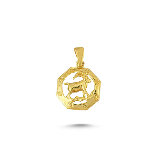 14K Gold Capricorn Zodiac Charm Necklace