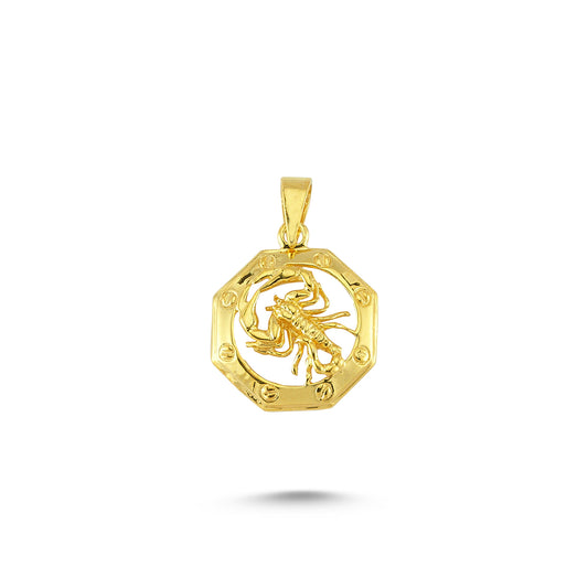 14K Gold Scorpio Zodiac Charm Necklace