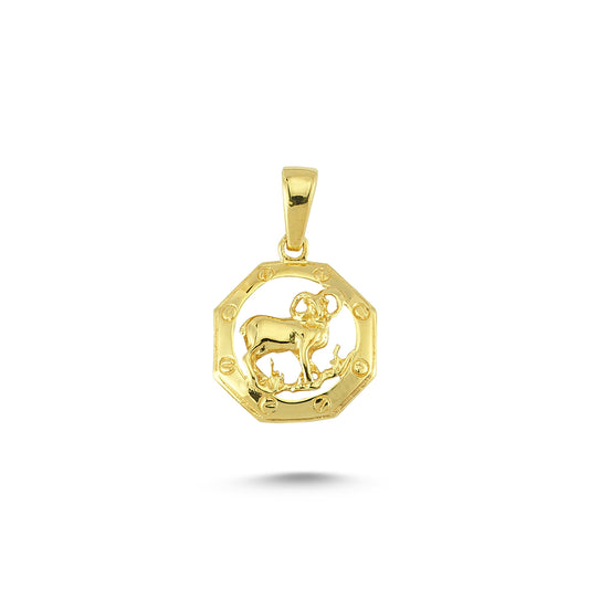 14K Gold Aries Zodiac Charm Necklace