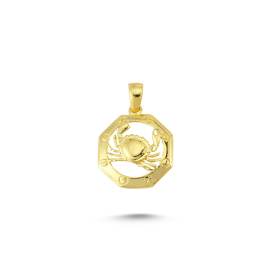 14K Gold Cancer Zodiac Charm Necklace