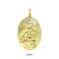 14K Gold Mother Mary with Jesus Charm Necklace