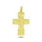 14K Gold Pectoral Cross Charm Necklace