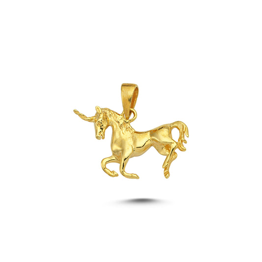 14K Gold Unicorn Animal Charm Necklace