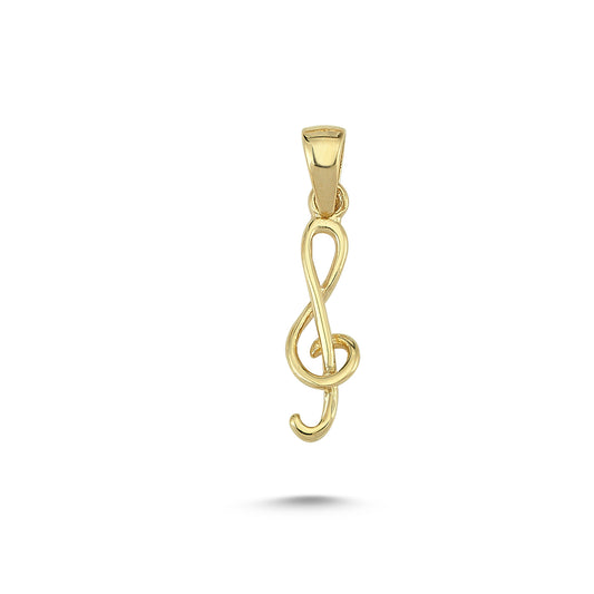 14K Gold Treble Clef Charm Necklace