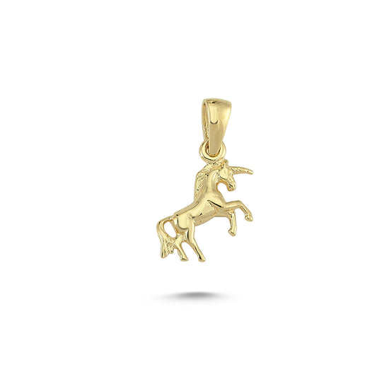 14K Gold Unicorn Animal Charm Necklace