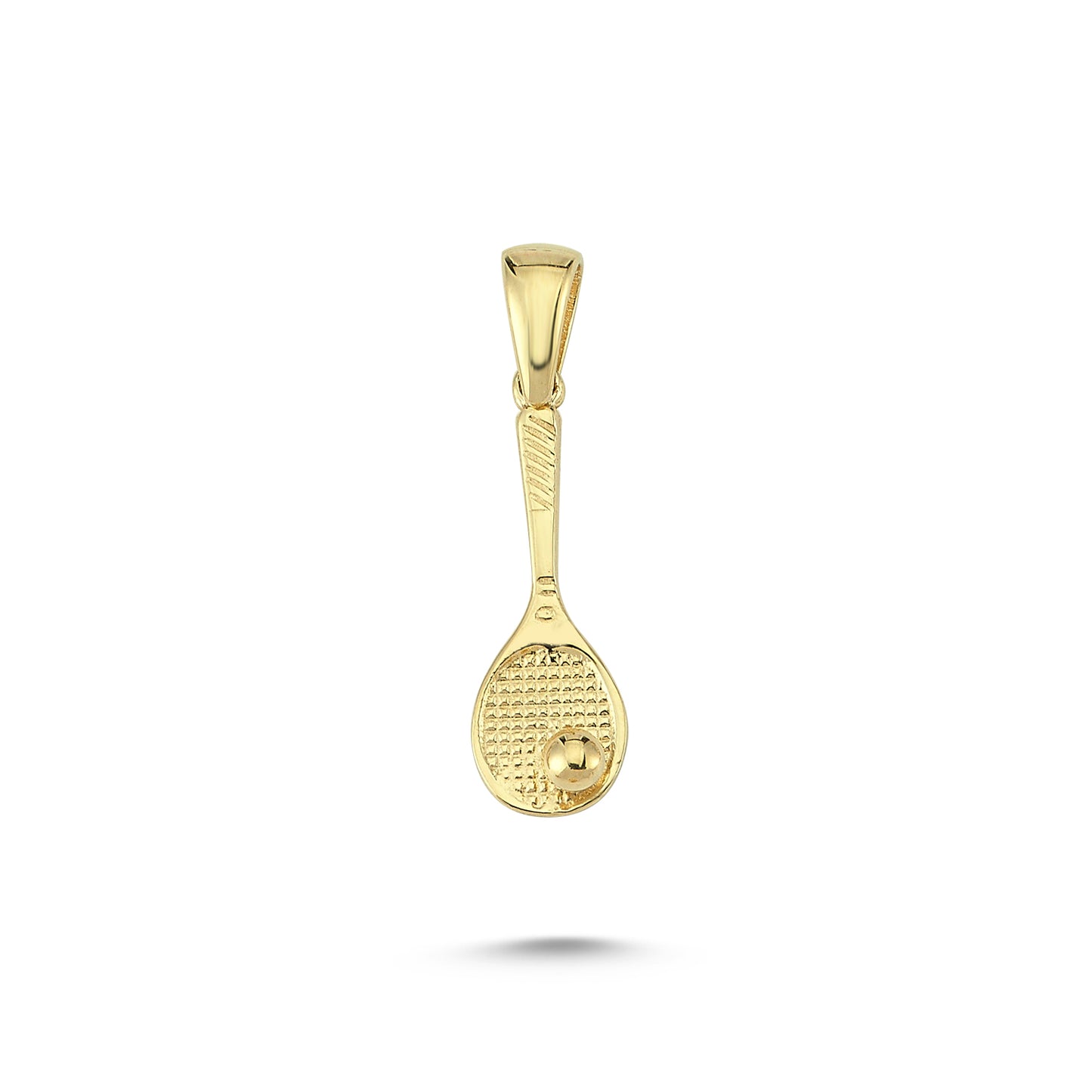 14K Gold Tennis Racket Charm Necklace