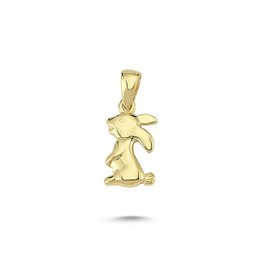 14K Gold Rabbit Animal Charm Necklace