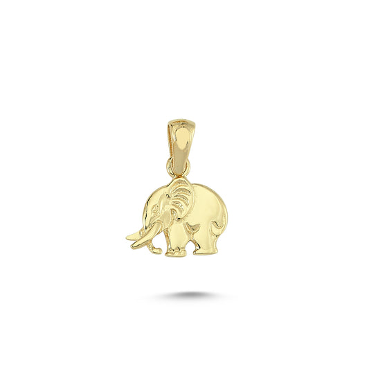 14K Gold Elephant Animal Charm Necklace