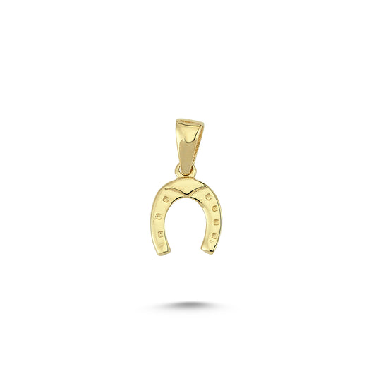 14K Gold Horseshoe Charm Necklace