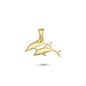 14K Gold Double Dolphin Animal Charm Necklace