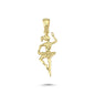 14K Gold Ballerina Charm Necklace