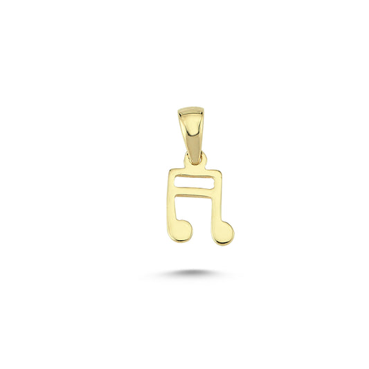 14K Gold Music Note Charm Necklace