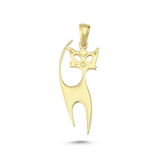 14K Gold Cat Animal Charm Necklace