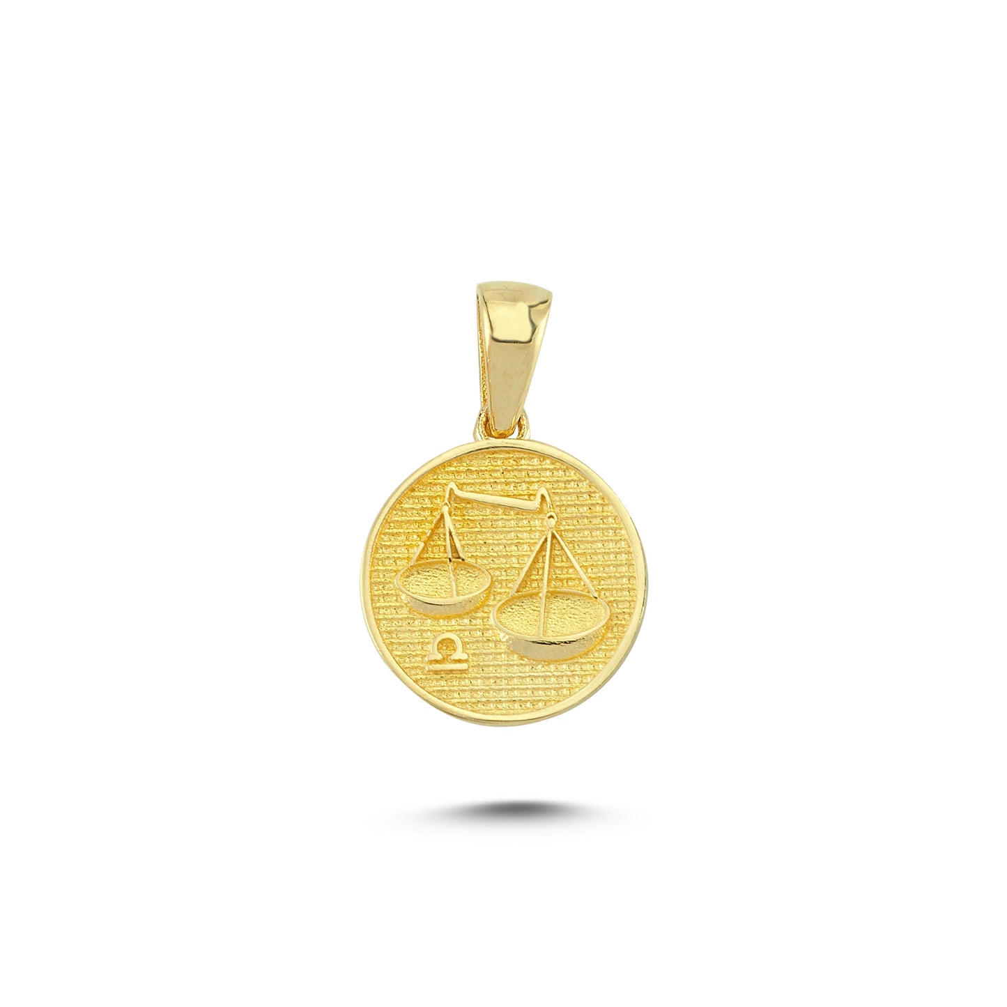 14K Gold Libra Coin Charm Necklace