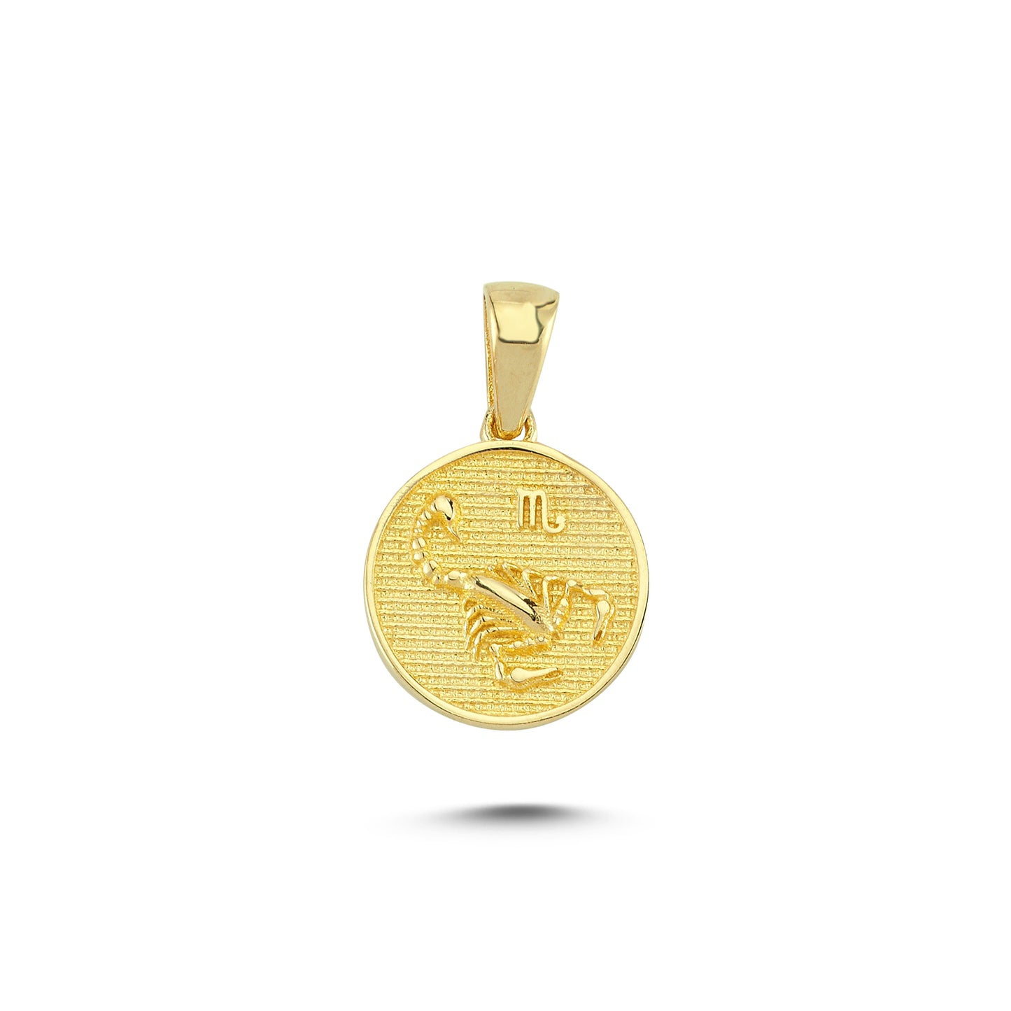 14K Gold Scorpio Coin Charm Necklace