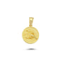 14K Gold Cancer Coin Charm Necklace