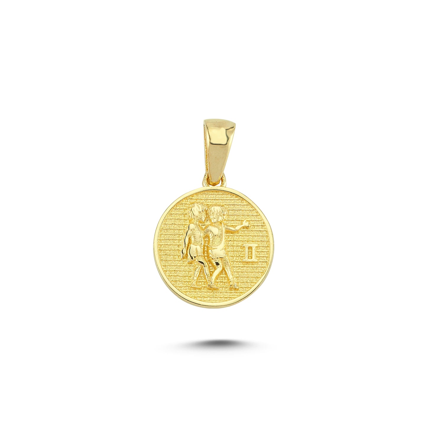 14K Gold Gemini Coin Charm Necklace