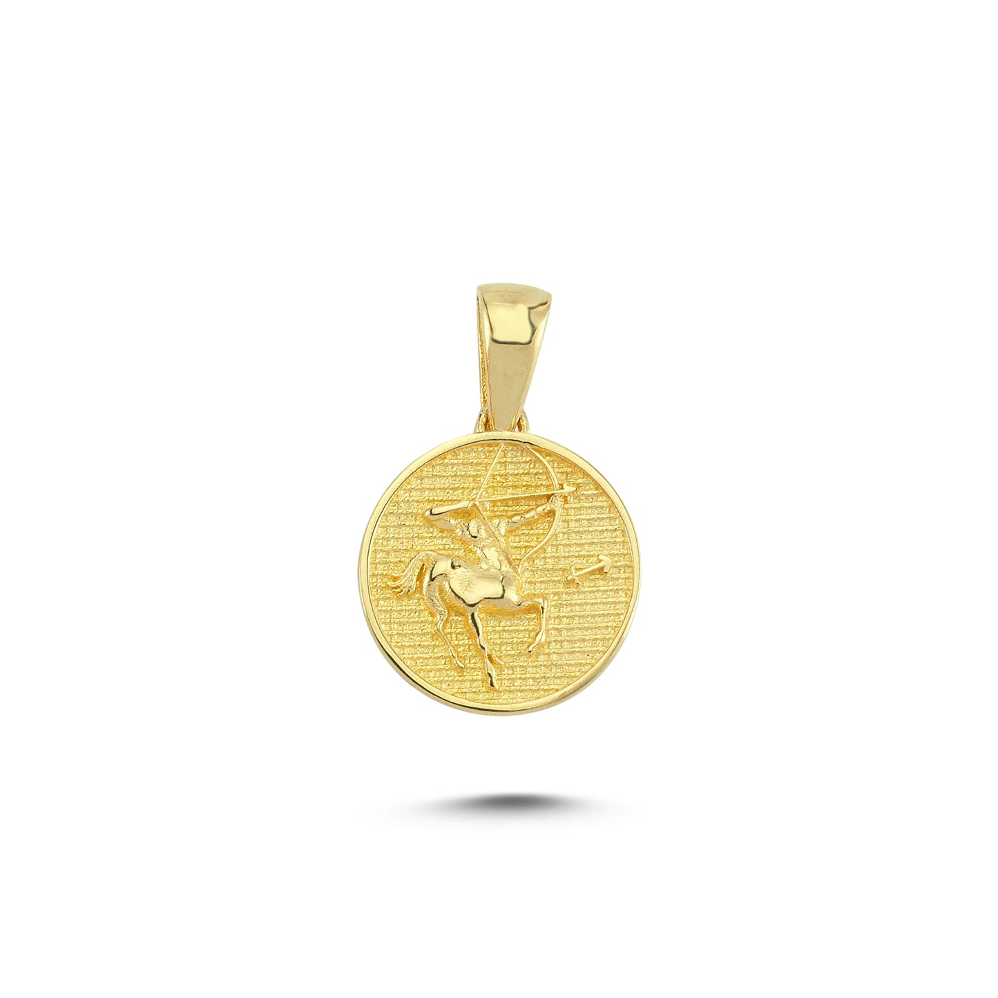 14K Gold Sagittarius Coin Charm Necklace