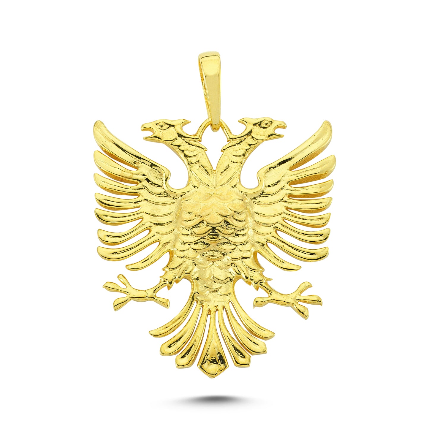 14K Gold Double Eagle Animal Charm Necklace