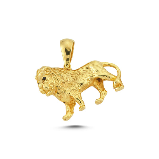 14K Gold Lion Animal Charm Necklace