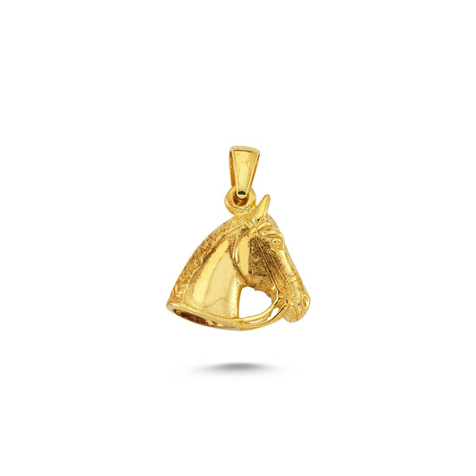 14K Gold Horse Head Animal Charm Necklace