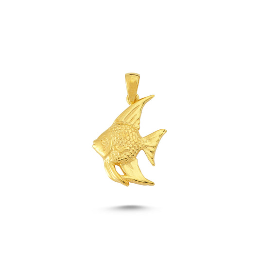 14K Gold Fish Animal Charm Necklace