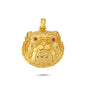 14K Gold Bulldog Head Animal Charm Necklace