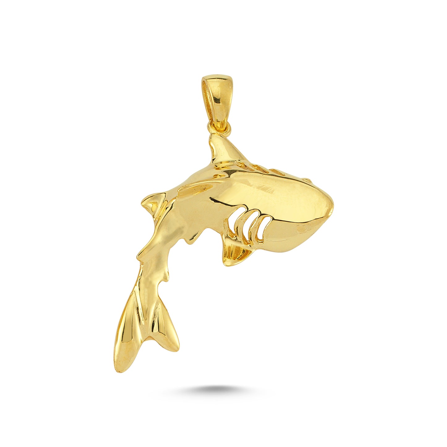 14K Gold Shark Animal Charm Necklace