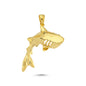 14K Gold Shark Animal Charm Necklace