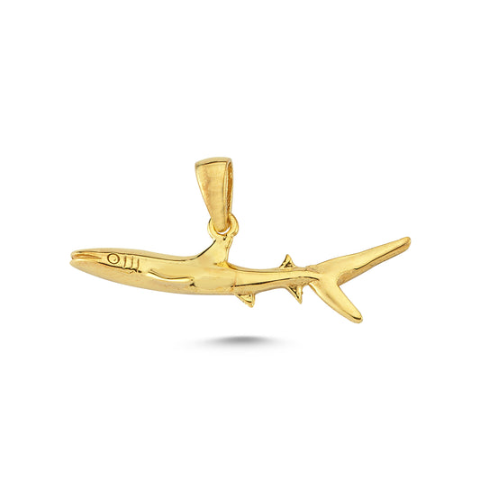 14K Gold Fish Animal Charm Necklace